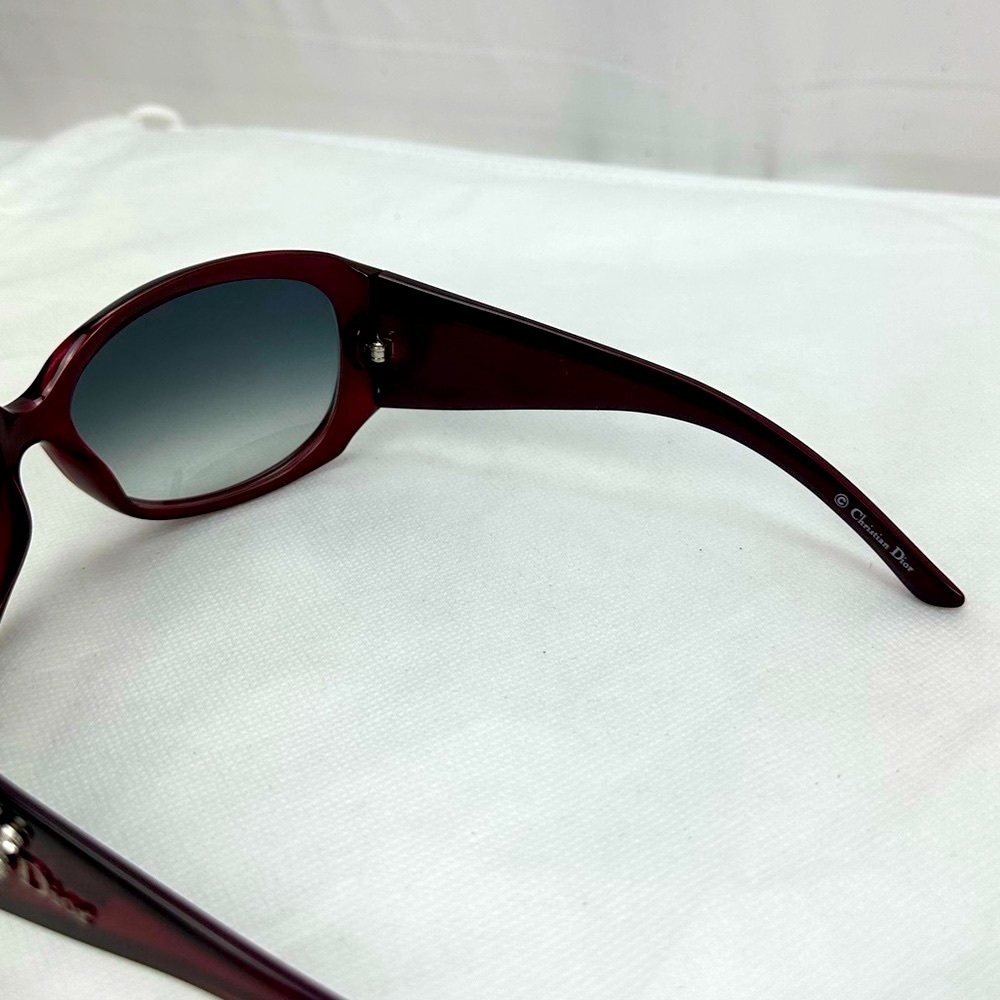 Dior Limited Red Swarovski Crystals Oval Gradient Lens Acetate Sunglasses - Picture 9 of 14